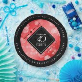 Assiettes En Carton Élégante célébration du 40e anniversaire du Mariag (Fête)