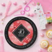 Assiettes En Carton Élégante célébration du 40e anniversaire du Mariag (Fête)
