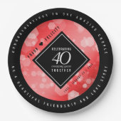 Assiettes En Carton Élégante célébration du 40e anniversaire du Mariag (Devant)