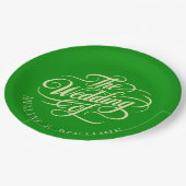 Assiettes En Carton Elégante céleri et Mariage vert de la forêt (Angle)