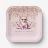 Assiettes En Carton Elégante Chihuahua avec Parties scintillant fête d (Recto)