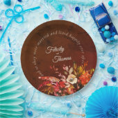 Assiettes En Carton Élégante Chute Florale Heureusement Jamais Après M (Fête)