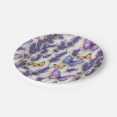 Assiettes En Carton Elégante conception papillon et lavande (Angle)