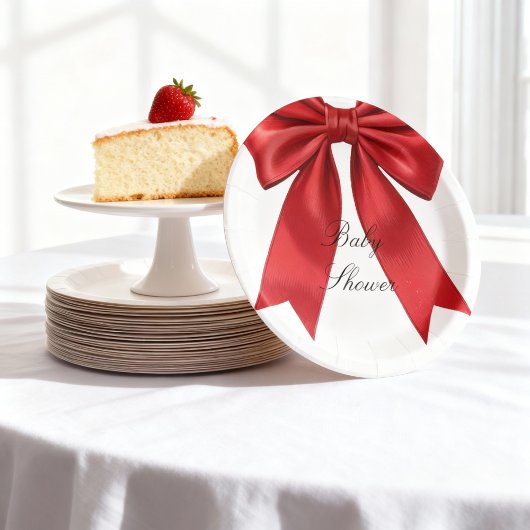 Assiettes En Carton Élégante Coquette rose Baby shower de la corneille