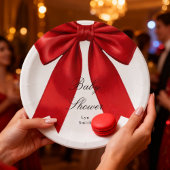 Assiettes En Carton Élégante Coquette rose Baby shower de la corneille