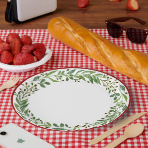 Assiettes En Carton Élégante Courbe De Vacances Simples De Saison