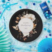 Assiettes En Carton Élégante couronne florale de automne (Fête)