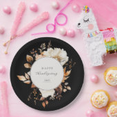 Assiettes En Carton Élégante couronne florale de automne (Fête)