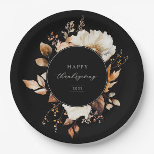 Assiettes En Carton Élégante couronne florale de automne