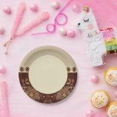 Assiettes En Carton Elégante Crème Beige Et Brown (Fête)