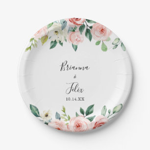 Assiettes En Carton Elégante Dainty Automne Floral Mariage Gâteau