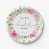 Assiettes En Carton Elégante douche de mariée rose (Devant)