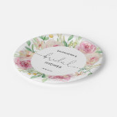 Assiettes En Carton Elégante douche de mariée rose (Angle)