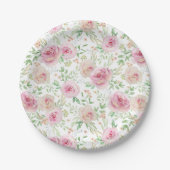 Assiettes En Carton Elégante douche de mariée rose (Devant)