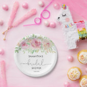 Assiettes En Carton Elégante douche de mariée rose (Fête)