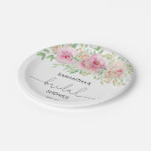 Assiettes En Carton Elégante douche de mariée rose (Angle)