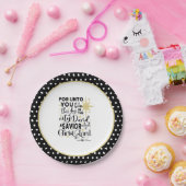 Assiettes En Carton Élégante Écriture Noël Naissance du Christ (Fête)