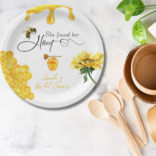 Assiettes En Carton Élégante Elle A Trouvé Sa Fête des mariées Miel Ab
