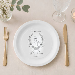 Assiettes En Carton Élégante et chic, fête prénatale pour bébé en l'h