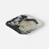 Assiettes En Carton Elégante et romantique Rose blanche Personnaliser (Angulaire)