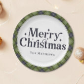 Assiettes En Carton Élégante Famille Joyeux Noël Party Classic Plaid