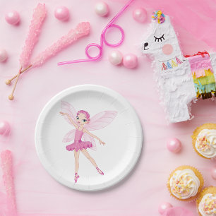 Assiettes En Carton Élégante Fée De Ballerina Rose Pour Les Amateurs D