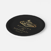 Assiettes En Carton Elégante fête d'anniversaire de Las Vegas (Angle)