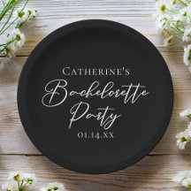 Élégante fête de bachelorette minimaliste noir et