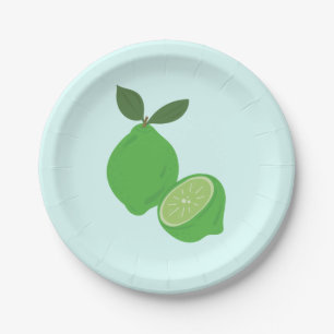 Assiettes En Carton Élégante fête de la chaux verte