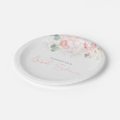 Assiettes En Carton Élégante Fête de Mariage Botanique Fleurie Rose (Angle)