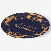 Assiettes En Carton Élégante Fête des mariées céleste (Angle)