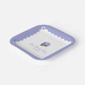 Assiettes En Carton Élégante Fête des mariées Classic Hydrangea Scallo (Angulaire)