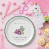 Assiettes En Carton Elégante Fête des mariées de feuillage de raisin a (Fête)