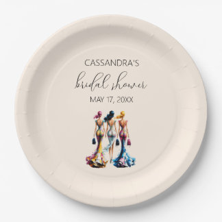 Assiettes En Carton Élégante Fête des mariées de filles habillées