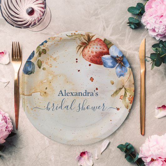 Assiettes En Carton Elégante Fête des mariées de fraise douce Berry