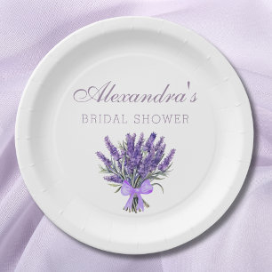 Assiettes En Carton Élégante Fête des mariées de lavande à mâchoires f