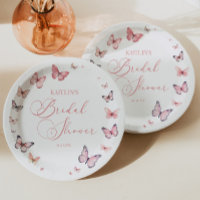 Élégante Fête des mariées papillon rose doux