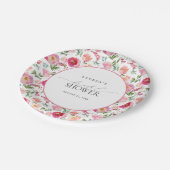 Assiettes En Carton Elégante Fête des mariées rose Aquarelle (Angle)