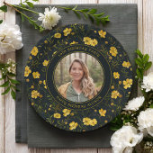 Assiettes En Carton Elégante Fleurs de tasse à beurre jaune fête d'ann