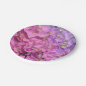 Assiettes En Carton Elégante florales violettes roses hydrangées (Angle)