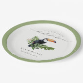 Assiettes En Carton Elégante forêt tropicale tropicale Fête des mariée (Angle)