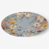 Assiettes En Carton Elégante frontière florale (Angle)