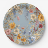 Assiettes En Carton Elégante frontière florale (Devant)