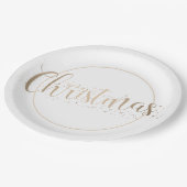 Assiettes En Carton Elégante Gold Joyeux Noël Topographie (Angle)