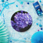 Assiettes En Carton Elégante hydrangée violette fleurie bleu pourpre (Fête)