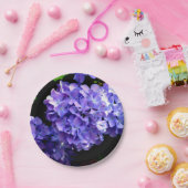 Assiettes En Carton Elégante hydrangée violette fleurie bleu pourpre (Fête)