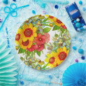 Assiettes En Carton Élégante impression florale (Fête)