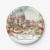 Assiettes En Carton Elégante Italie invitation Dîner Mariage en Italie (Devant)