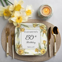 Élégante jonquille jaune Floral 50e anniversaire