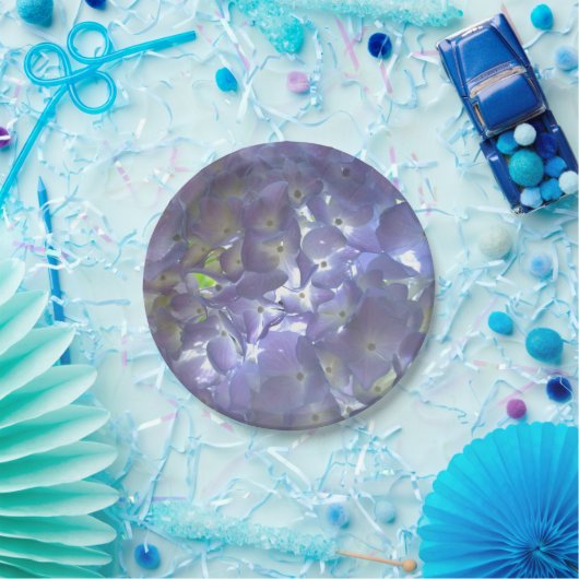 Assiettes En Carton Élégante Lavande fleurie violet clair Hydrangeas (Fête)